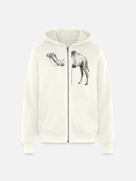 Camel T-Shirt - Unisex Full Zip Hoodie - vintage white