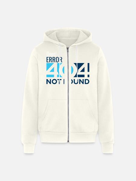 Oops! Error 404 - Unisex Full Zip Hoodie - vintage white