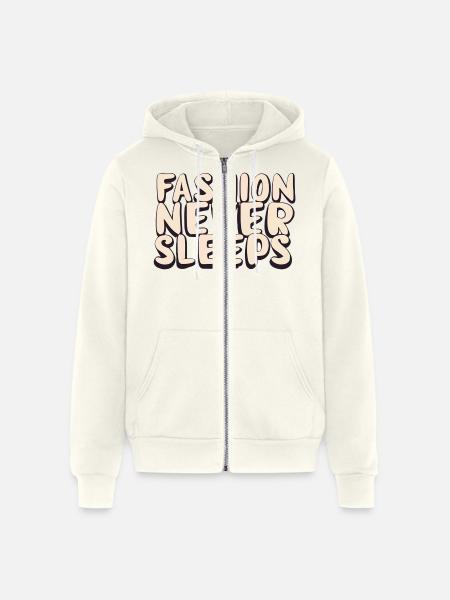 Fashion never sleeps - Unisex Full Zip Hoodie - vintage white