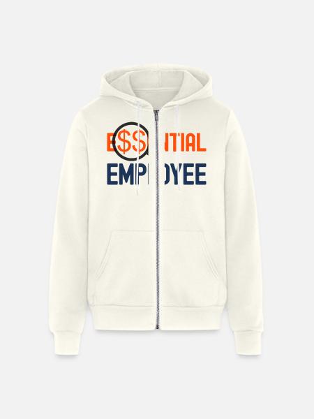 Essential Employee Dollar Sign - Unisex Full Zip Hoodie - vintage white