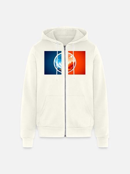 Between Fire and Ice - Unisex Full Zip Hoodie - vintage white