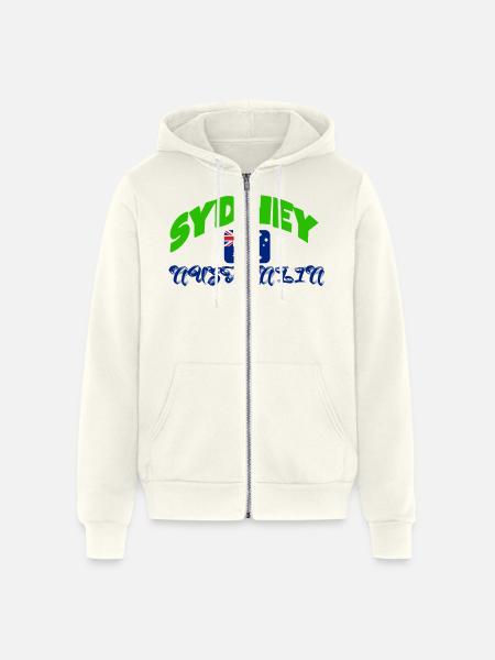Sydney - Unisex Full Zip Hoodie - vintage white