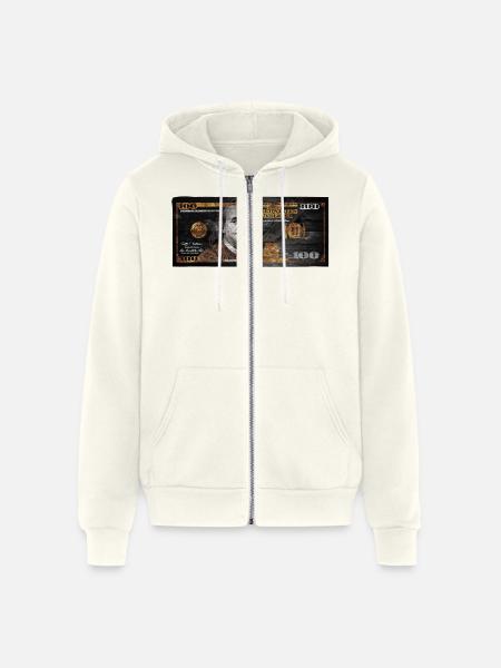Dollar Bill - Unisex Full Zip Hoodie - vintage white