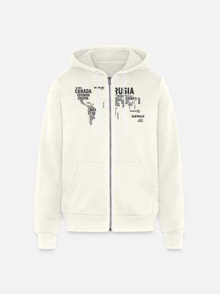 World map - Unisex Full Zip Hoodie - vintage white