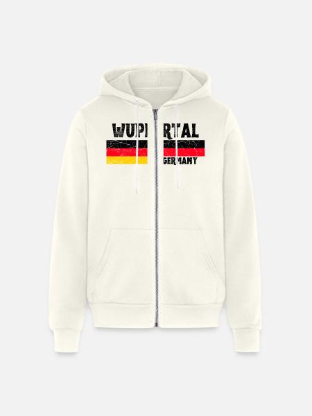 Wuppertal Germany - Unisex Full Zip Hoodie - vintage white