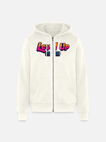Level Up - Unisex Full Zip Hoodie - vintage white