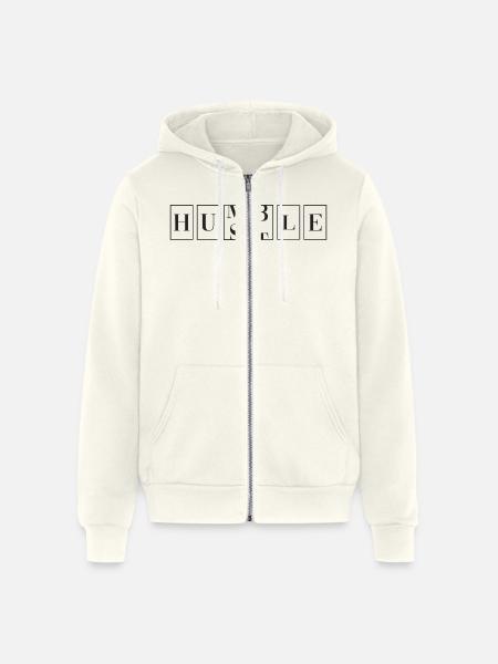 Hustle, Humble. - Unisex Full Zip Hoodie - vintage white