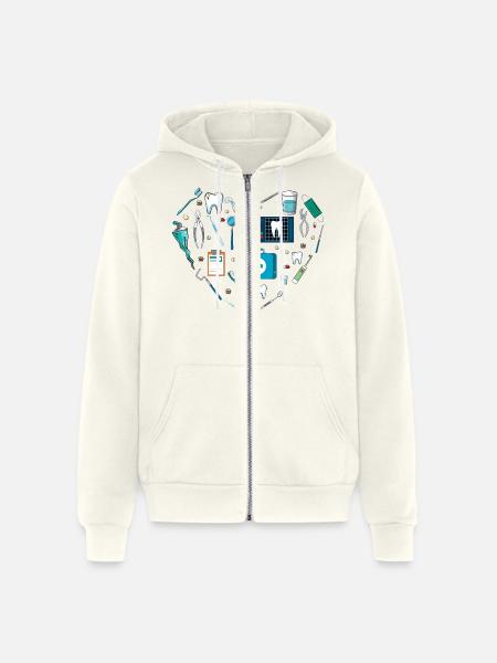 Musician Musical Instrument Heart Tool - Unisex Full Zip Hoodie - vintage white