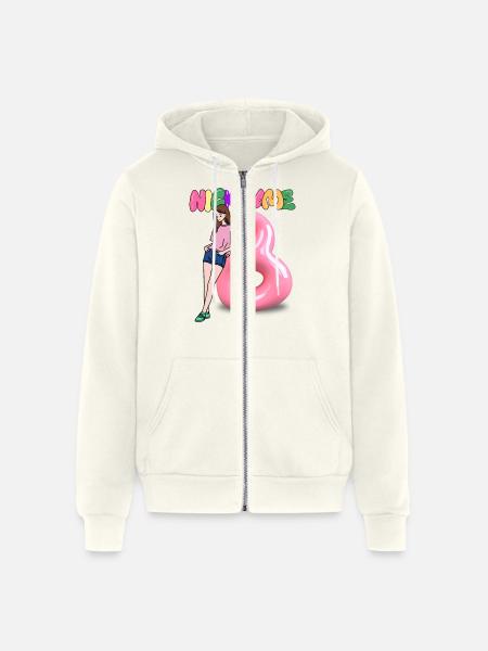 Nick Name B - Unisex Full Zip Hoodie - vintage white