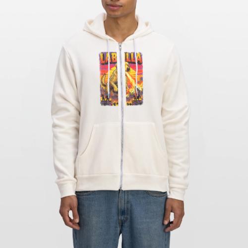 Labzilla Giant Yellow Labrador Monster Tee - Unisex Full Zip Hoodie