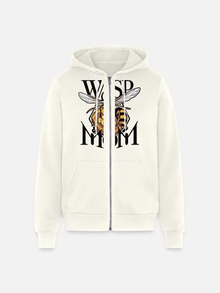 Wasp Mom CLASSIC EDITION - Unisex Full Zip Hoodie - vintage white