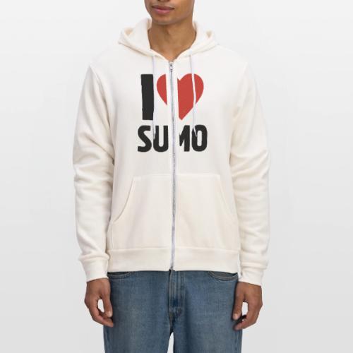 I Love Sumo – Bold Minimalist Sumo Wrestling Fan - Unisex Full Zip Hoodie