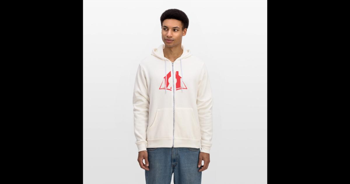 Red Logo Full Zip Hoodie