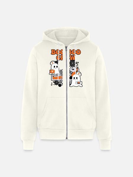 BOO BOO CREW - Unisex Full Zip Hoodie - vintage white
