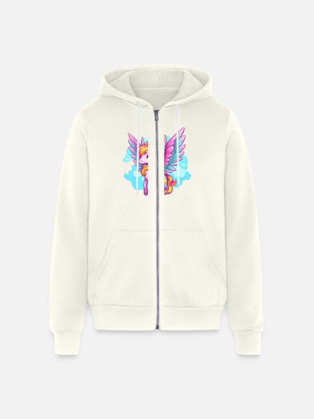 Pegasus - Unisex Full Zip Hoodie - vintage white