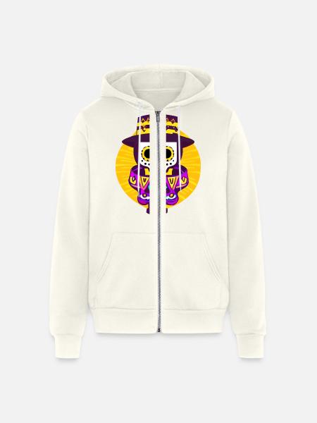 Mexican Skeleton - Unisex Full Zip Hoodie - vintage white