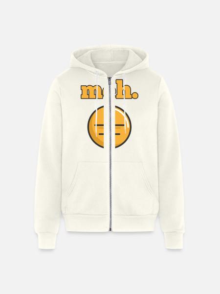 Feeling Meh Emotion - Unisex Full Zip Hoodie - vintage white