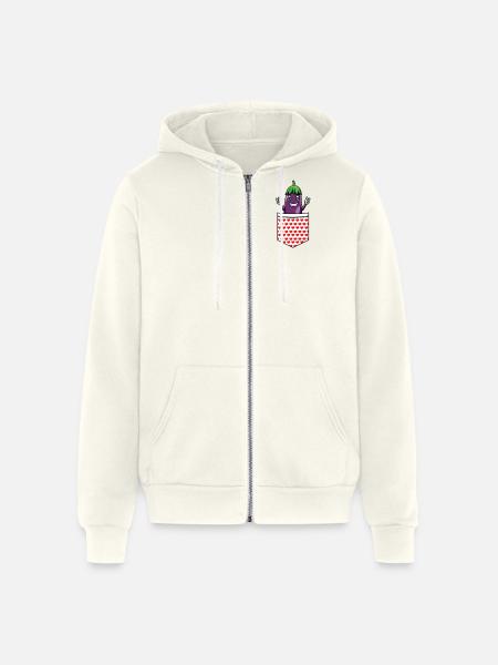 Eggplant Fruit Vegetable Vegetarian - Unisex Full Zip Hoodie - vintage white