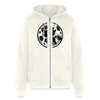 Enchanted Midnight Unicorn - Magical Moonlight Art - Unisex Full Zip Hoodie - vintage white - Front - Noah (186cm)