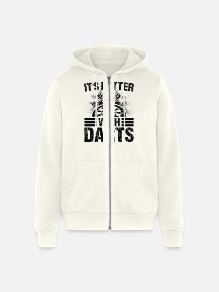 Darts Dart Player - Unisex Full Zip Hoodie - vintage white