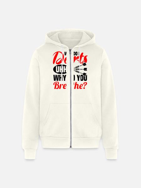 Darts Dart Player - Unisex Full Zip Hoodie - vintage white