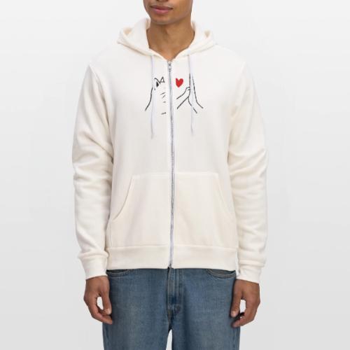 Cat Lover High-Five T-Shirt - Unisex Full Zip Hoodie