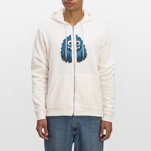 Whimsical Blue Forest Monster – Cute Cartoon Night - Unisex Full Zip Hoodie