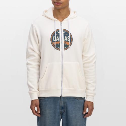 Vintage Dallas Texas Western Skyline Retro Cowboy - Unisex Full Zip Hoodie