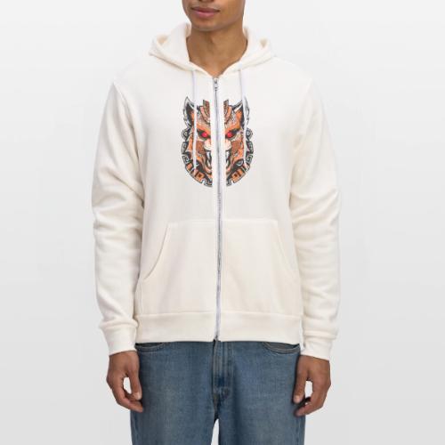 Tribal Demon Wolf Mask - Unisex Full Zip Hoodie
