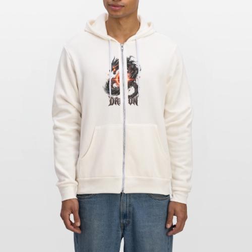Dravon Fire Dragon Dark Fantasy Graphic T-Shirt - Unisex Full Zip Hoodie