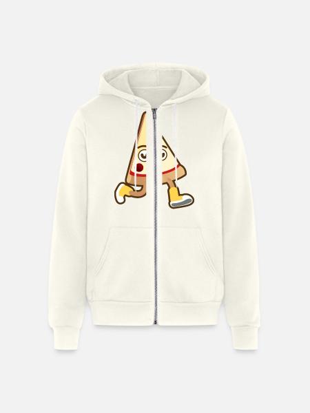 Pizza Slice - Unisex Full Zip Hoodie - vintage white