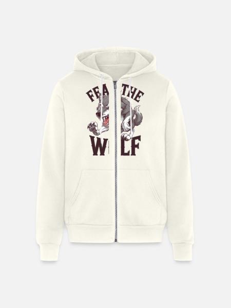 Howling Wolf Spirit - Unisex Full Zip Hoodie - vintage white