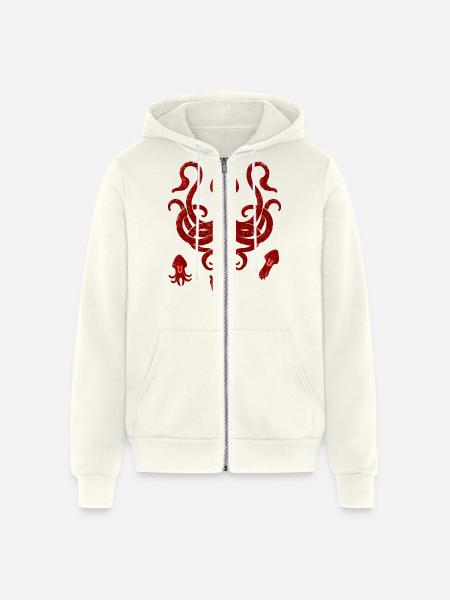 Giant Squid - Unisex Full Zip Hoodie - vintage white