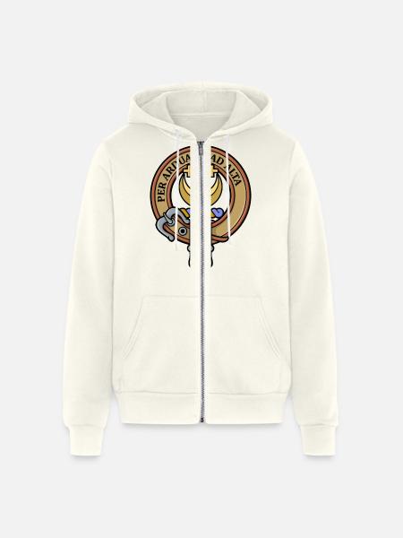 Clan Hannay Crest - Unisex Full Zip Hoodie - vintage white