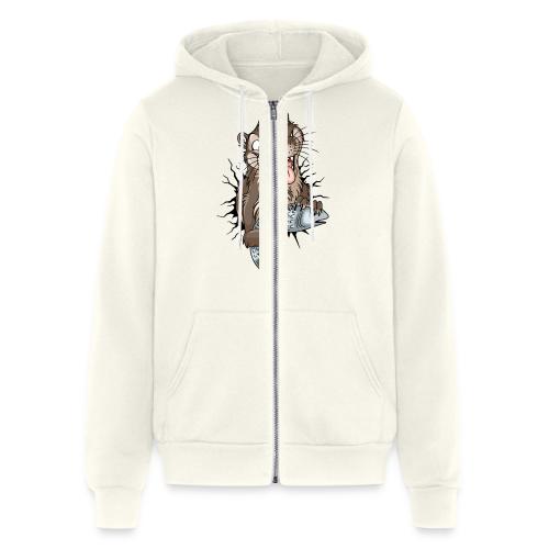 STUCK Otter (front) - black cracks - Unisex Full Zip Hoodie