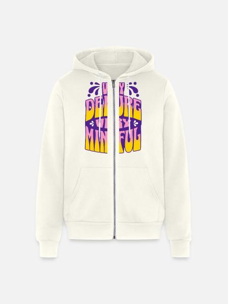 Very Demure, Very Mindful - Unisex Full Zip Hoodie - vintage white