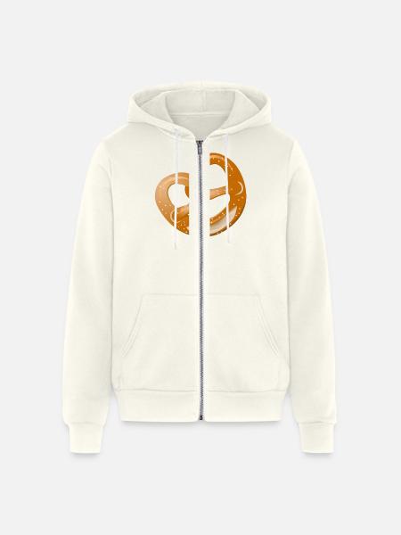 bavarian pretzel - Unisex Full Zip Hoodie - vintage white