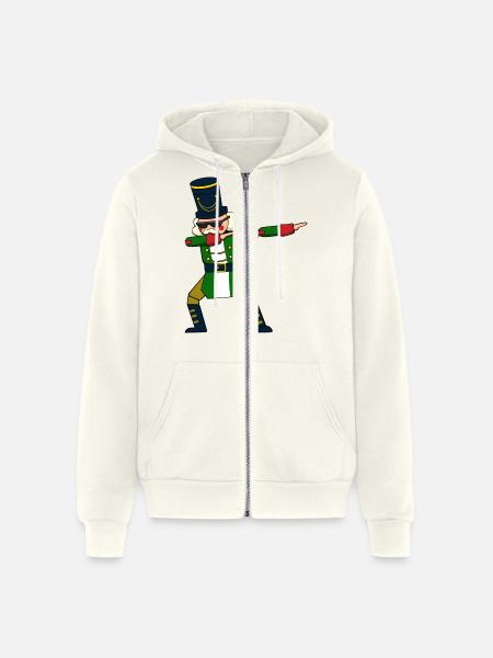 Christmas Soldier Dabbing Nutcracker - Unisex Full Zip Hoodie - vintage white