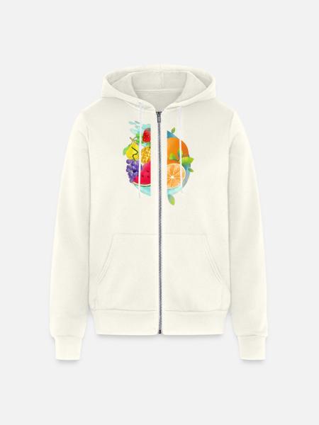 Fruity Fruits - Unisex Full Zip Hoodie - vintage white
