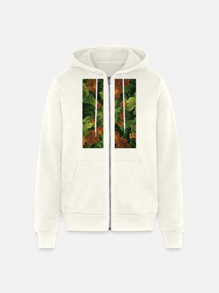 Fractal forest - Unisex Full Zip Hoodie - vintage white