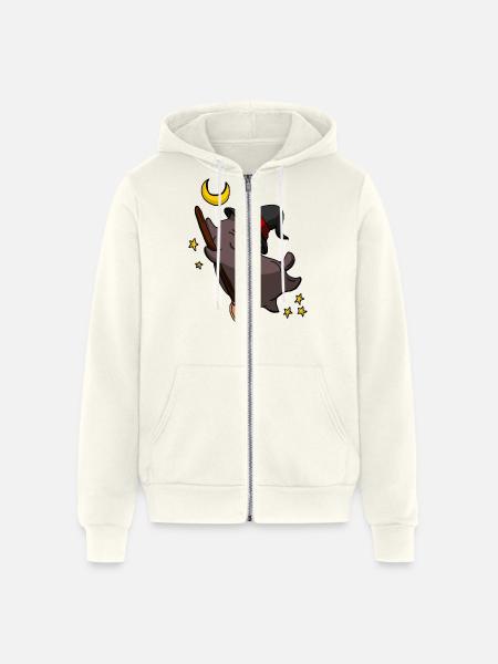 Cute Kittens The Broom - Unisex Full Zip Hoodie - vintage white