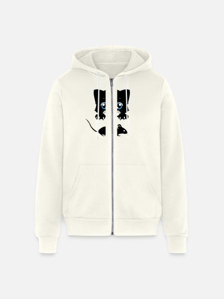Cat Mouse - Unisex Full Zip Hoodie - vintage white