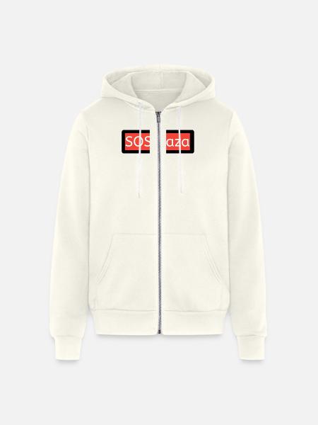 SOS Gaza - Unisex Full Zip Hoodie - vintage white