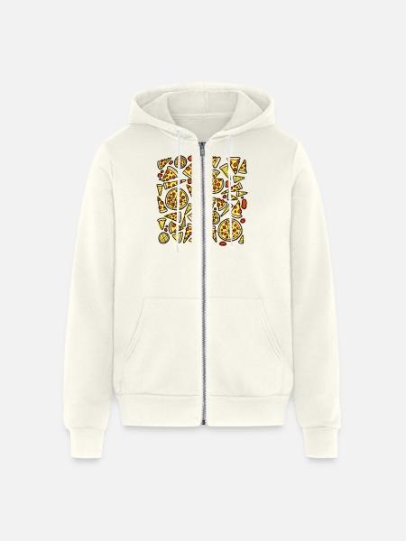 Pizza Slices - Unisex Full Zip Hoodie - vintage white