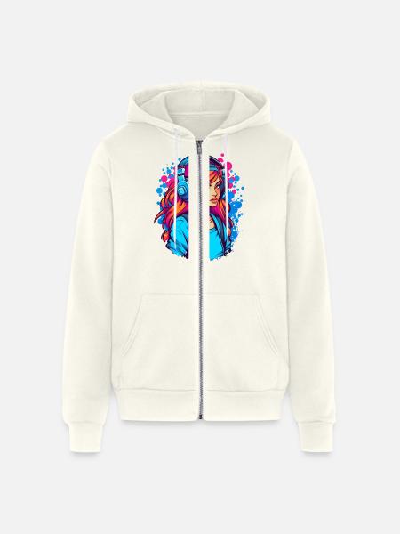 Gamer Girl - Unisex Full Zip Hoodie - vintage white
