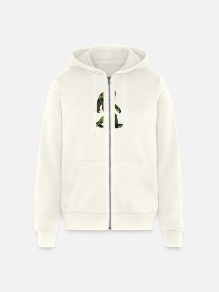 Camo Bigfoot - Unisex Full Zip Hoodie - vintage white