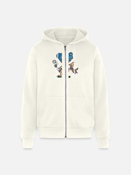 BUBBLE BLOWER - Unisex Full Zip Hoodie - vintage white