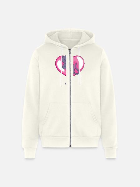 Russian Blue Cat in Love - Unisex Full Zip Hoodie - vintage white