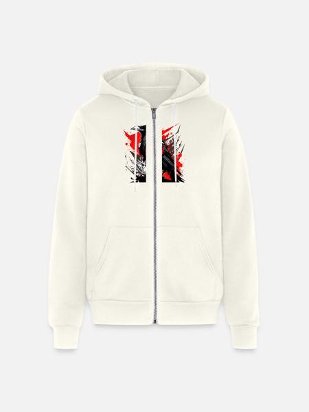 Raven - Unisex Full Zip Hoodie - vintage white