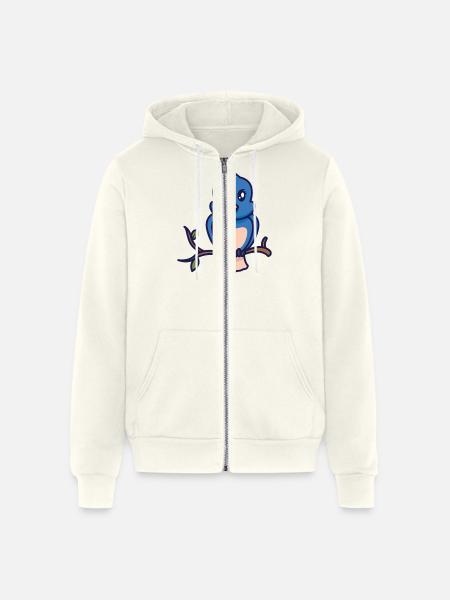 Berry In The Tree - Unisex Full Zip Hoodie - vintage white